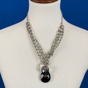Chicos Elegant Silver and Black Necklace